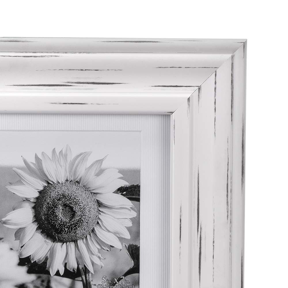 Malden White Wash 3 Opening (5x7) Frame