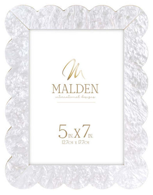 Malden 5X7 White Acrylic Ruffle Frame