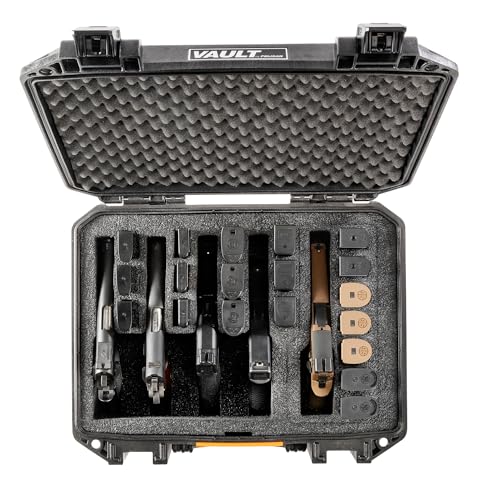 Pelican Vault V300PF5 5-Pistol Case - Black (Custom Pre-cut Foam)