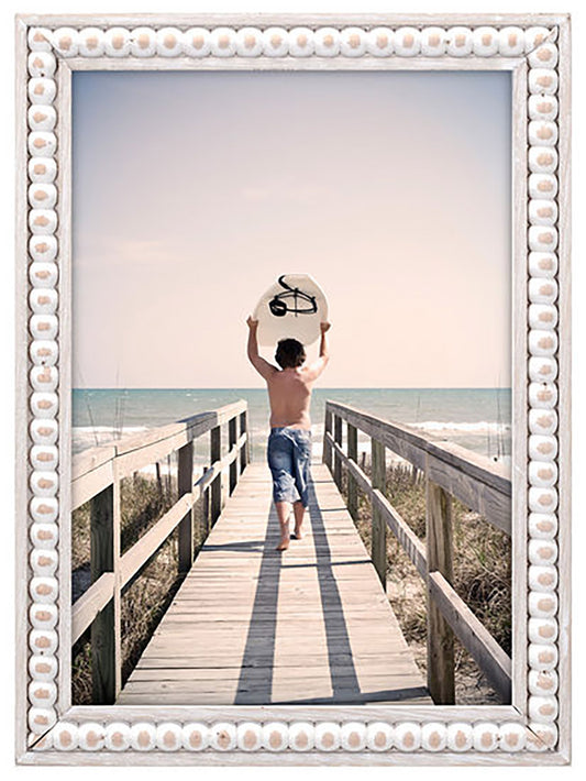 Malden 4x6 Whitewash Beaded Frame