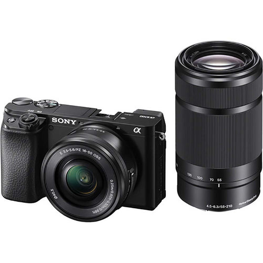 Sony Alpha A6100 Mirrorless Digital Camera with 16-50mm II and 55-210mm Lens - Black