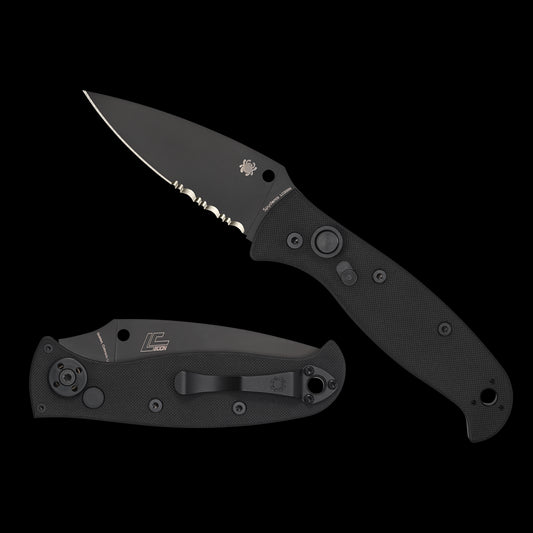 Spyderco Autonomy 2, Black G-10 / DLC LC200N, Partially Serrated - C165GPSBBK2