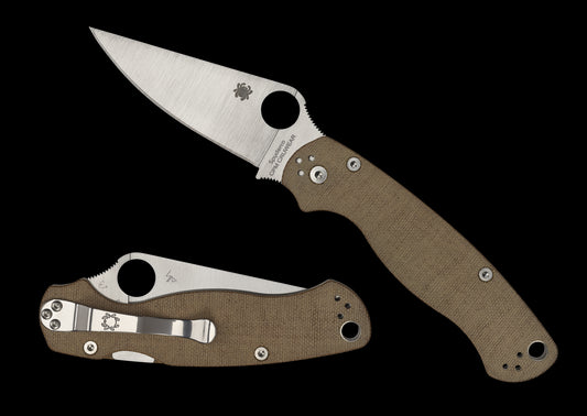 Spyderco Paramilitary 2 Brown Micarta, Satin CRUWEAR - C81MPCW2