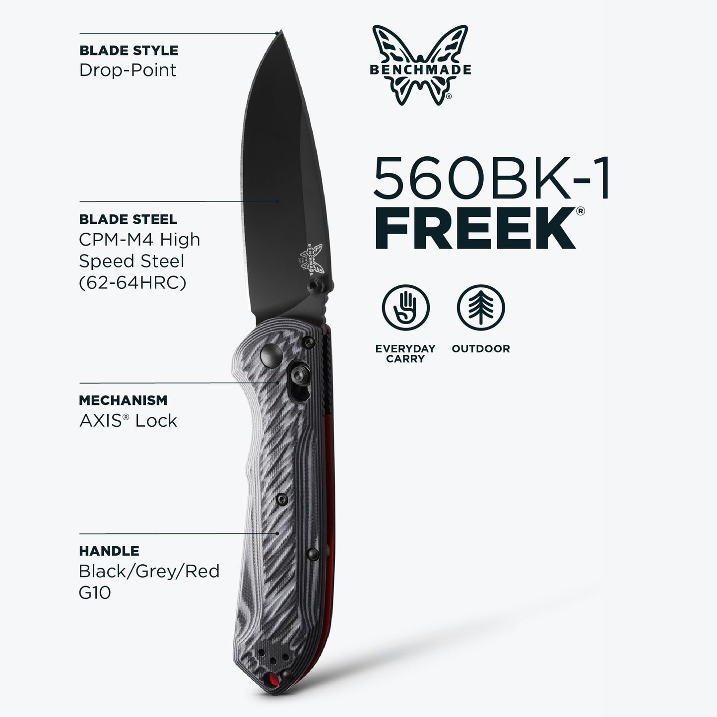 Benchmade Freek Folding Knife Black 560BK-1
